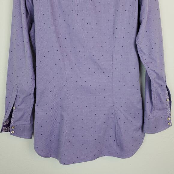 Ted Baker Endurance Dress Shirt Purple Polka Dot Spring Summer Classic Purple - Picture 7 of 11